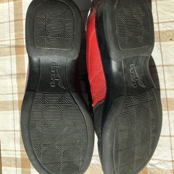 Dansko Red and Black tie-up Walking Shoes - Picture 14 of 16